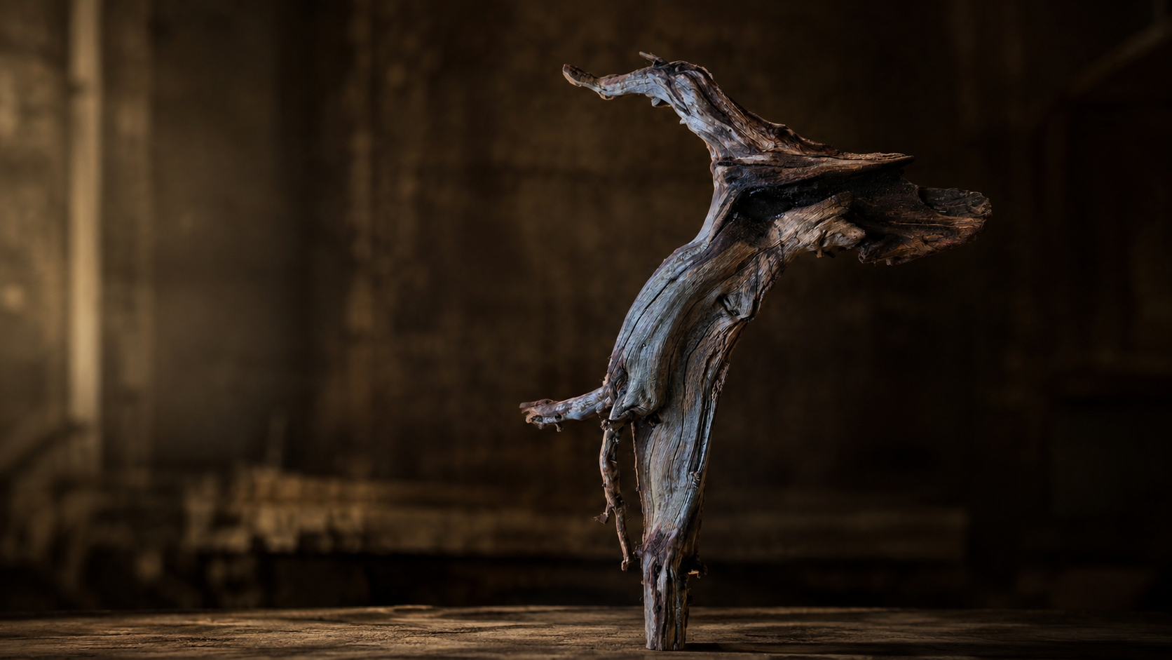 Blackened bog oak, raw and unworked