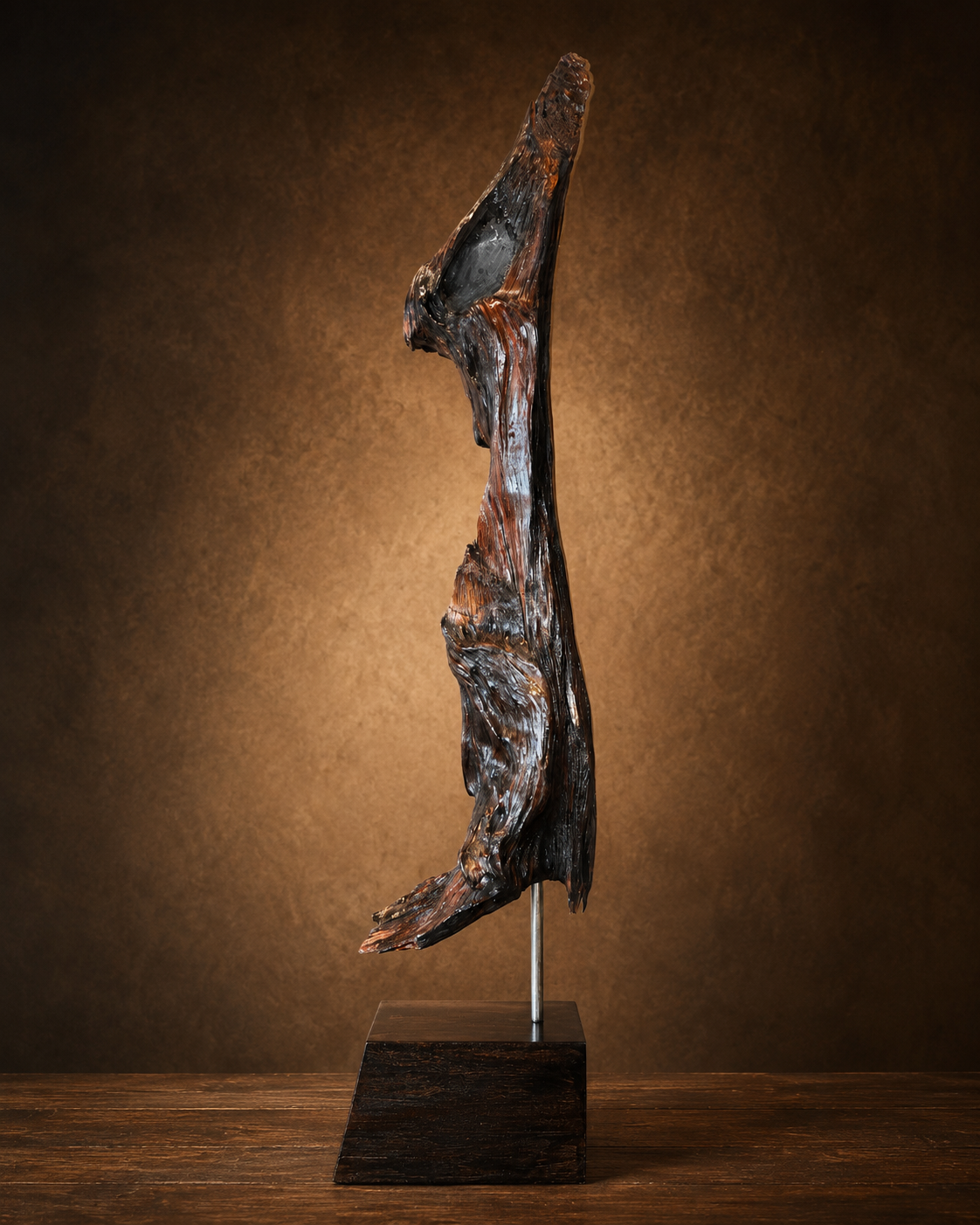  Coinins Stand — sculpture in Irish bog Scots pine, 400–4,000 year old bog wood